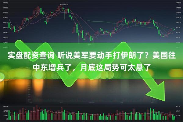 实盘配资查询 听说美军要动手打伊朗了？美国往中东增兵了，月底这局势可太悬了