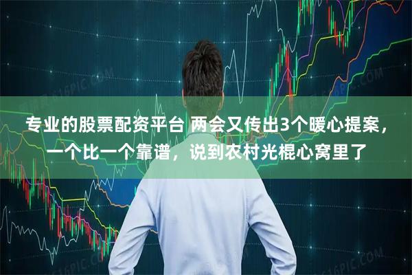 专业的股票配资平台 两会又传出3个暖心提案，一个比一个靠谱，说到农村光棍心窝里了